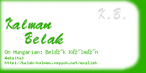 kalman belak business card